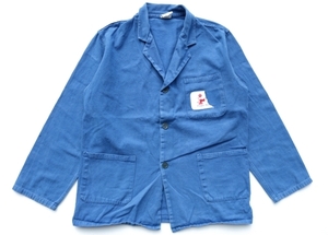 ◆ ヨーロッパ古着 ADDA コットン カバーオール ジャケット Mサイズ相当 青 ブルー/ビンテージ オールド レトロ フレンチワーク
