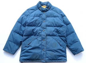 ◆ 70's Eddie Bauer エディーバウアー ダウンジャケット メンズSMサイズ ネイビー 紺/ビンテージ オールド アメリカ古着 レトロ 黒タグ