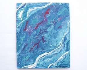 Art hand Auction ◆ American goods Acrylic Fluid art Painting 41 x 33 cm / Abstract painting Abstract Interior Wall hanging object Original painting Hand painted, antique, collection, miscellaneous goods, others
