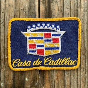 【7.2㎝×9.8㎝】70s Casa de Cadillac キャデラック 刺繍ワッペン■ビンテージ オールド アメリカ古着 雑貨 アメ車 モーター系 No.1