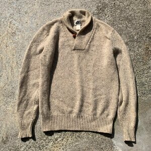 【M/L】Woolrich ショールカラー ウールニット セーター ライトベージュ ミックス■ビンテージ オールド アメリカ古着 80s ウールリッチ