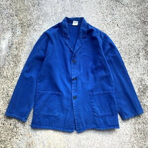 【M/L】ADDA ユーロワーク ジャケット カバーオール ブルー 青■ビンテージ オールド レトロ ヨーロッパ古着 コットン フレンチ ドイツ