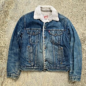 【M 40L】USA製 Levi's 71608 裏ボア デニムジャケット■ビンテージ オールド レトロ アメリカ古着 80s リーバイス ジージャン