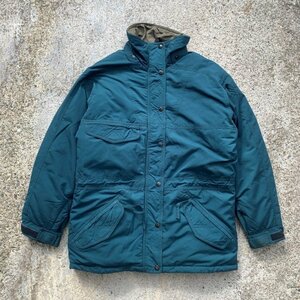 【M/L】The North Face 中綿入り ナイロン ジャケット 深緑■ビンテージ オールド アメリカ古着 90s ノースフェイス ダウン アウトドア