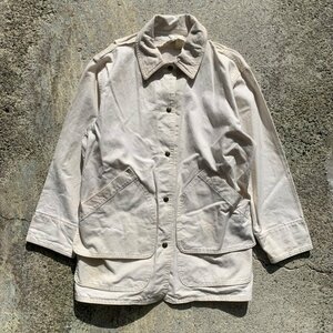 【L/XL相当】USA製 Woolrich コットンジャケット 白■ビンテージ オールド レトロ アメリカ古着 ウールリッチ レディース 80s/90s