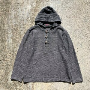 【XS/S】Himalayan Shop メキシカンパーカー グレー 幾何学模様■ビンテージ オールド レトロ アメリカ古着 エスニック ラグ プルオーバー