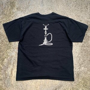 【XL】SHISHA シーシャ 水タバコ プリントTシャツ ブラック 黒■ビンテージ オールド アメリカ古着 ギルダン コットン 2000s Y2K