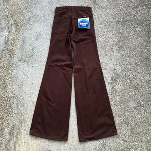 【W26(W25)】マルタ製 デッドストック WRANGLER フレアパンツ 茶■ビンテージ ヨーロッパ古着 70s ラングラー ベルボトム バギー