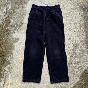 【W27-28】GAP 2タック 太畝コーデュロイパンツ ネイビー 紺色■ビンテージ オールドギャップ レトロ アメリカ古着 レディース