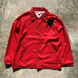 【L/XL】USA製 BSA ナイロン コーチジャケット 赤■ビンテージ オールド レトロ アメリカ古着 80s ボーイスカウト ワッペン付き