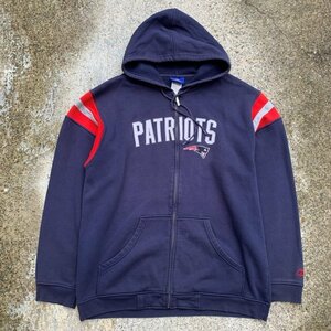 【L/XL】SALE!! Reebok NFL スウェット ジップパーカー ネイビー■オールド アメリカ古着 トレーナー ペイトリオッツ リーボック アメフト