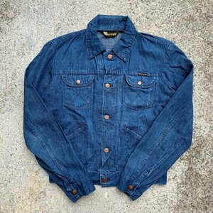 【S/M】Wrangler デニムジャケット 青■ビンテージ オールド レトロ 古着 70s ラングラー ユーロ ジージャン ライトオンス