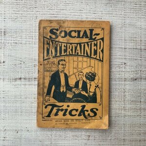 【19.4㎝×13.0㎝】SOCIAL-ENTERTAINER 手品本 洋書■ビンテージ アンティーク レトロ アメリカ雑貨 マジック トリック