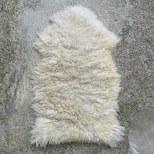 【93㎝×59㎝】IKEA ムートンラグ マット 白■インテリア マット シープスキン 敷物 羊毛 毛皮 No.5