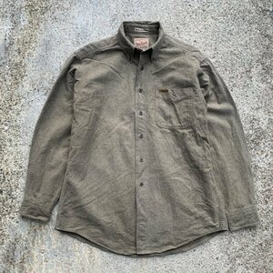 【M/L】WOOLRICH シャモアクロスシャツ グレー系 無地■ビンテージ オールド アメリカ古着 ネルシャツ 90s-2000s Y2K ウールリッチ