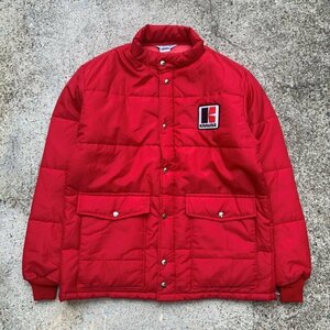 【L/XL】USA製 Swingster ナイロン 中綿レーシングジャケット 赤■ビンテージ オールド アメリカ古着 企業 80s スウィングスター