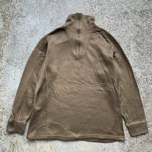 【XL】90s 米軍 ハーフジップ ジャージ アンダーシャツ コヨーテブラウン■ビンテージ オールド アメリカ古着 ミリタリー インナー No.1