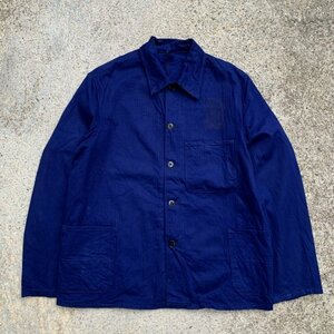 【M/L】forglos HBT ユーロワーク ジャケット ブルー 青系■ビンテージ オールド レトロ ヨーロッパ古着 カバーオール コットン ドイツ