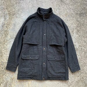 【M/L】USA製 PENDLETON ジップアップ ウールジャケット グレー 無地■ビンテージ オールド アメリカ古着 70s ペンドルトン ハーフコート