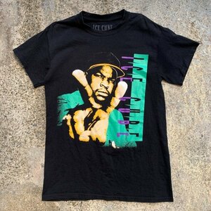 【XS/S】ICE CUBE ラッパーTシャツ ブラック 黒■アメリカ古着 アイスキューブ ヒップホップ レディース