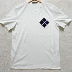 【極美品】 LOUIS VUITTON ヴィトン モノグラム ワッペン 刺繍 メンズ Tシャツ トップス カットソー XL ホワイト