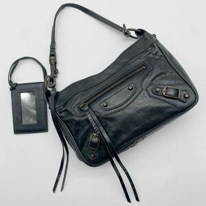 1 иен [ прекрасный товар ] BALENCIAGA Balenciaga The * бедра аксессуары сумка ручная сумочка сумка на плечо кожа зеркало имеется черный 