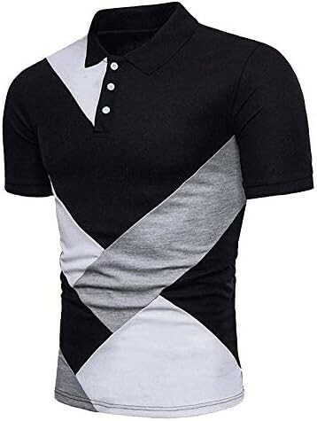 t34【 黒 XL 】ポロシャツ 半袖 鹿の子 メンズ ゴルフウェア ゴルフシャツ トップス シャツ ゴルフ テニス アウトドア シニア ライン 1 1