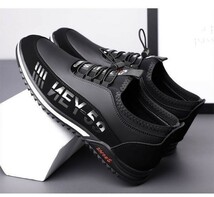 靴 【27cm】【ｓ28 黒】 結ばない靴ひも メンズ スニーカー スポーツ ウォーキング シューズ 40代 50代 60代 軽量 ランニング 運動靴 3_画像2