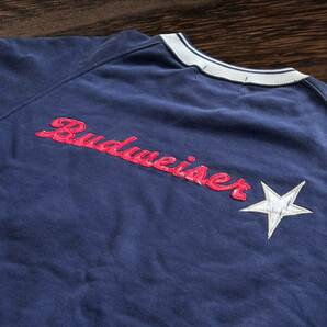 ★ 90s Budweiser バドワイザー ラグラン スリーブ スウェット 90年代 ヴィンテージ Vintage 企業 ビール ポケット ボーダー ★の画像4