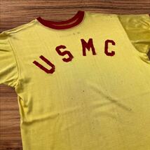 ★ 40s 50s USMC ステンシル レーヨン Tシャツ 海兵隊 USA製 ミリタリー ARMY ヴィンテージ 40年代 50年代 ★_画像3