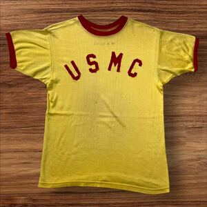 ★ 40s 50s USMC ステンシル レーヨン Tシャツ 海兵隊 USA製 ミリタリー ARMY ヴィンテージ 40年代 50年代 ★