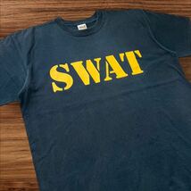 ★ 90s anvil SWAT Tシャツ ポリス ステンシル アンビル プリント ロゴ ブラック ヴィンテージ 90年代 ★_画像3