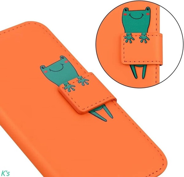 オレンジ おしゃれ かわいい 手帳型 高品質 ZTE Libero 5G IV マグネット式 リベロ 保護 財布型 スタンド機能 カード収納 ケース カバー
