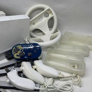 『通電確認済！』Nintendo Wii まとめ 本体 3台 リモコン ５本 コントローラー ハンドル センサーバー ヌンチャク 任天堂 『１円』の画像4
