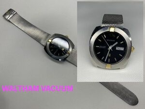 [ operation goods!]WALTHAM VACUUM self-winding watch wristwatch day date Automatic men's for man Waltham vacuum automatic [1 jpy start ]