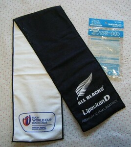 リポビタンＤ　LipovitanＤ　ALL BLACKS オリジナルマフラータオル　黒色　サイズ 20㌢×110㌢　RUGBY WORLD CUP FRANCE 2023 @限定非売品