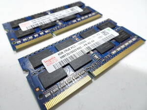 美品 Hynix ノートPC用 メモリー DDR3-1600 PC3-12800S 1枚4GB×2枚組 合計8GB 両面チップ 動作検証済 1週間保証 複数あり