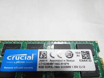 美品 Crucial ノートPC用 メモリー DDR3 1600 1866 1枚8GB×2枚組 合計16GB 両面チップ 動作検証済 1週間保証_画像4