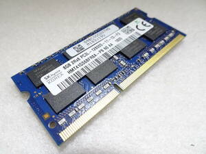 美品 SK Hynix ノートPC用 メモリー DDR3L-1600 PC3-12800S 1枚8GB×1枚組 合計8GB 両面チップ 動作検証済 1週間保証