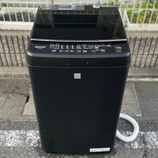 【2019年製】Hisense 全自動洗濯機 HW-G55E7KK（マットブラック）