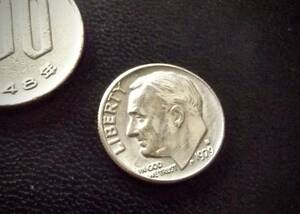 準未使用　　アメリカ合衆国　10セントコイン　1979年　D刻印　　送料無料（9071）ルーズベルト　USA 　お金 貨幣　硬貨　ダイム　　　