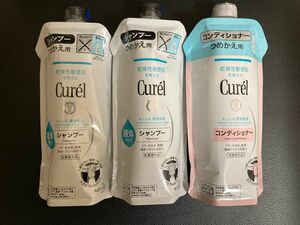 花王 キュレル Curel シャンプー×2 コンディショナー×1 詰め替え つめかえ 340ml リフィル