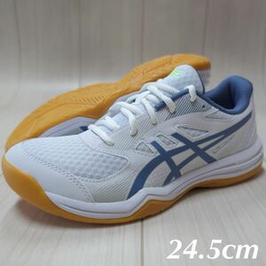  Asics volleyball for up coat 5GS white × blue 24.5cm new goods 