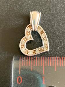  silver pendant top silver Open Heart zirconia 925 stamp 