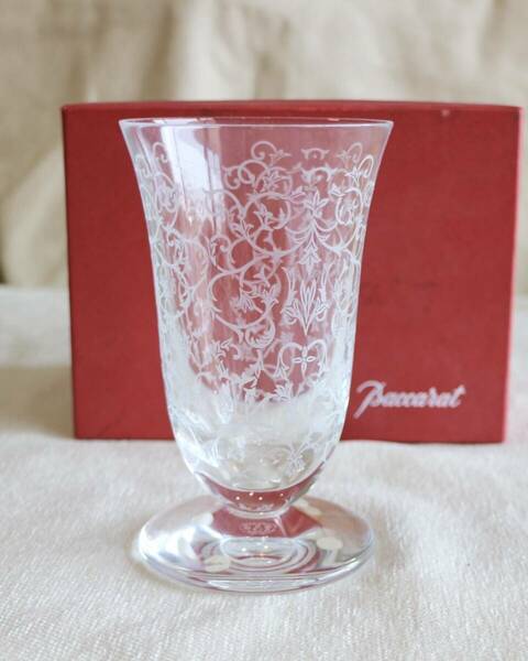 Baccarat Erna エルナ バカラ クリスタル唐草模様フラワーベース花器花瓶フランスで購入アラベスクエッチングベース