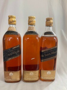 特級　ジョニーウォーカー　ブラックラベル　白紋章　3本セット 760ml 未開栓　Johnnie Walker Black Label　ウイスキー