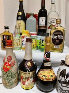 お酒　いろいろ　15本セット　750ml〜180ml 未開栓　まとめ　ワイン　焼酎　日本酒　紹興酒　ウイスキー　ラム等　