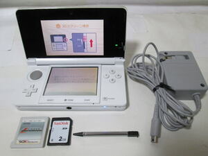 *NINTENDO 3DS* Nintendo game machine body AC adaptor touch pen SD card Mario Cart 7 attaching 
