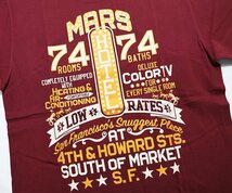 BO'S GLAD RAGS (ボーズグラッドラグス) クルーネックTシャツ “MARS HOTEL '74” 未使用品 ボルドー size L / バーンストーマーズ_画像5