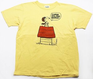 PEANUTS (ピーナッツ) Snoopy Tee - FLYING ACE - / スヌーピーTシャツ フライングエース イエロー size 38(M)